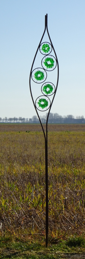 Hendrike Huijsmans - Luchttekening groen 1 (Glass, Metal)
